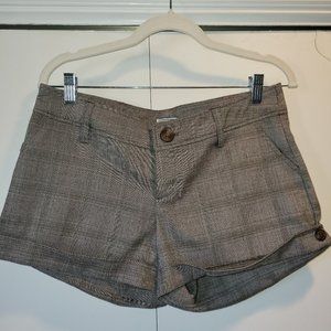 Button Plaid Shorts
